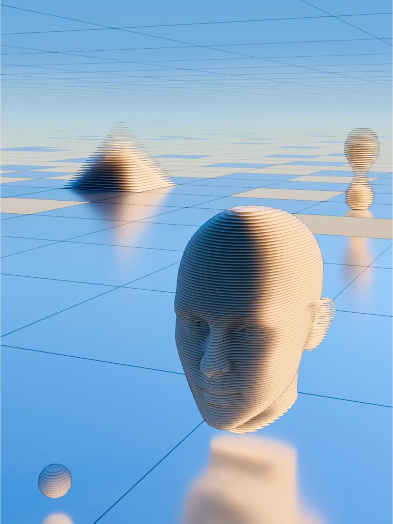 An abstract 3D space where everything is made from planes