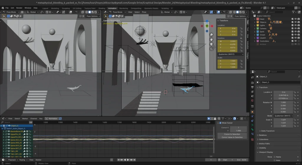 A process screenshot from the animation Metaphysical Bleeding