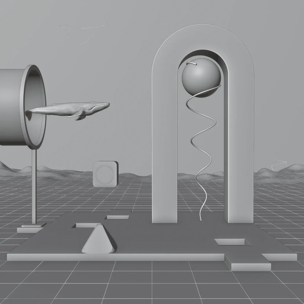 The artwork Nowhere in Particular in 3D viewport
