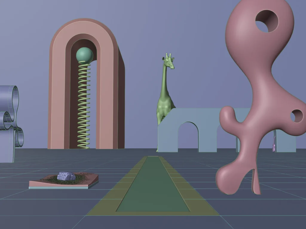 The artwork Tranquility in the 3D viewport